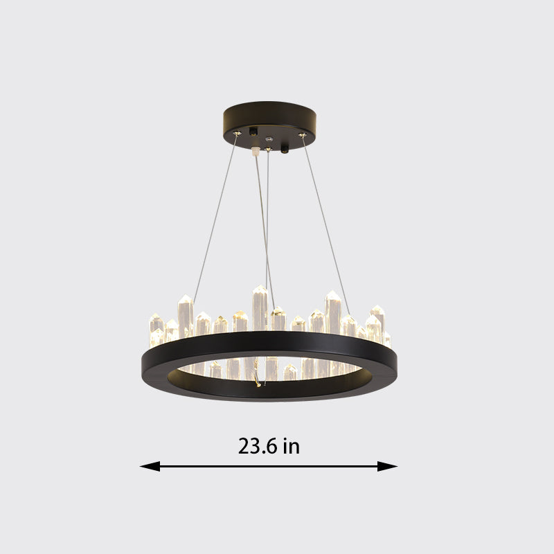 Round Crystal Polygonal Chandelier