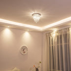 Mini Chandelier, Crystal Chandelier Lighting, 2 Lights, Flush Mount Ceiling Light, H10.4'' x W8.66''