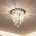 Mini Chandelier, Crystal Chandelier Lighting, 2 Lights, Flush Mount Ceiling Light, H10.4'' x W8.66''