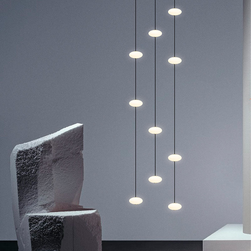 White Bloom Void Chandelier For Double Height