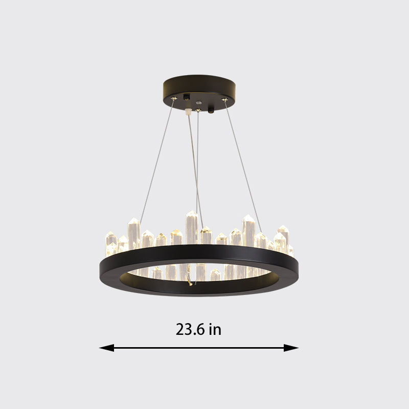 Round Crystal Polygonal Chandelier