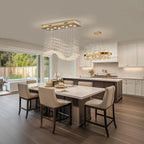 Siljoy Gold Rectangle Crystal Chandelier