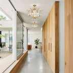 Affordable Retro Wrought Iron Glass Shade Pendant Chandelier for Dining Room/Bedroom