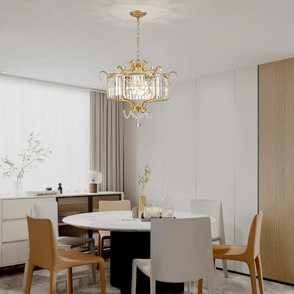 Affordable Retro Wrought Iron Glass Shade Pendant Chandelier for Dining Room/Bedroom