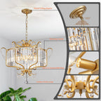 Affordable Retro Wrought Iron Glass Shade Pendant Chandelier for Dining Room/Bedroom