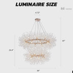 2 Tier 38 inch, Modern Crystal Chandelier