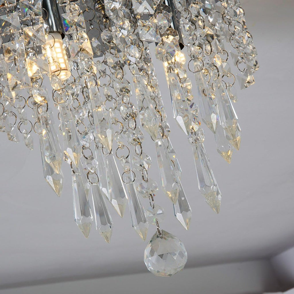 Mini Chandelier, Crystal Chandelier Lighting, 2 Lights, Flush Mount Ceiling Light, H10.4'' x W8.66''