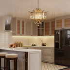 Affordable Retro Wrought Iron Glass Shade Pendant Chandelier for Dining Room/Bedroom