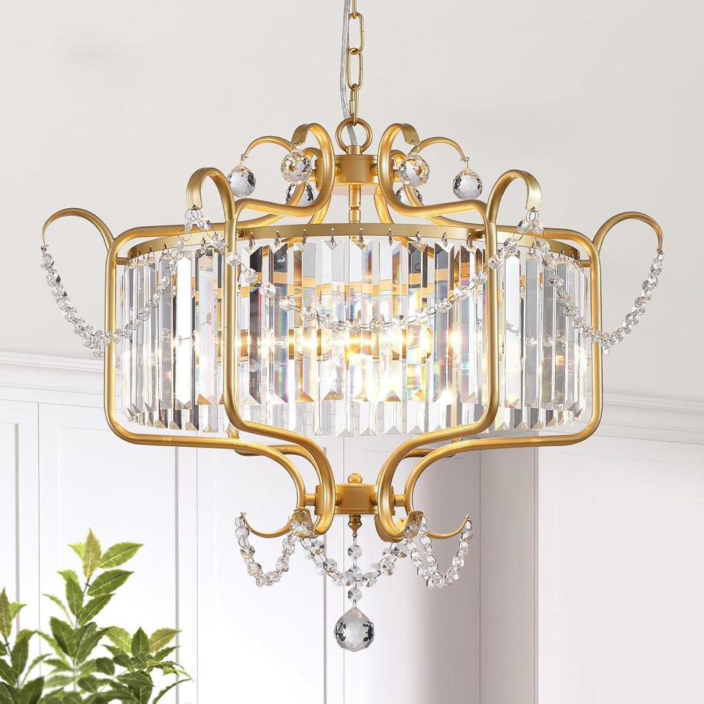 Affordable Retro Wrought Iron Glass Shade Pendant Chandelier for Dining Room/Bedroom
