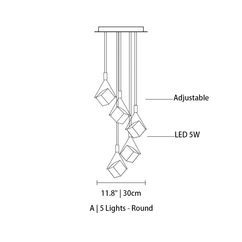 Myth Angel Square Crystal Long Raindrop Foyer Chandelier