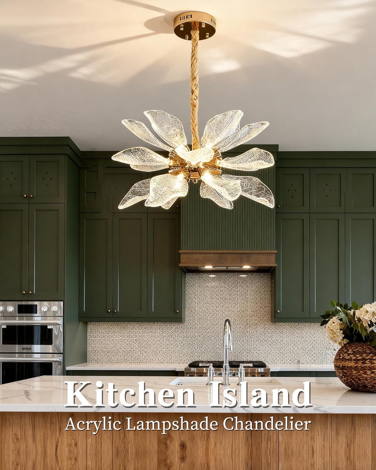 Tassel Rectangle Crystal Chandelier For Dining Room Island Kitchen