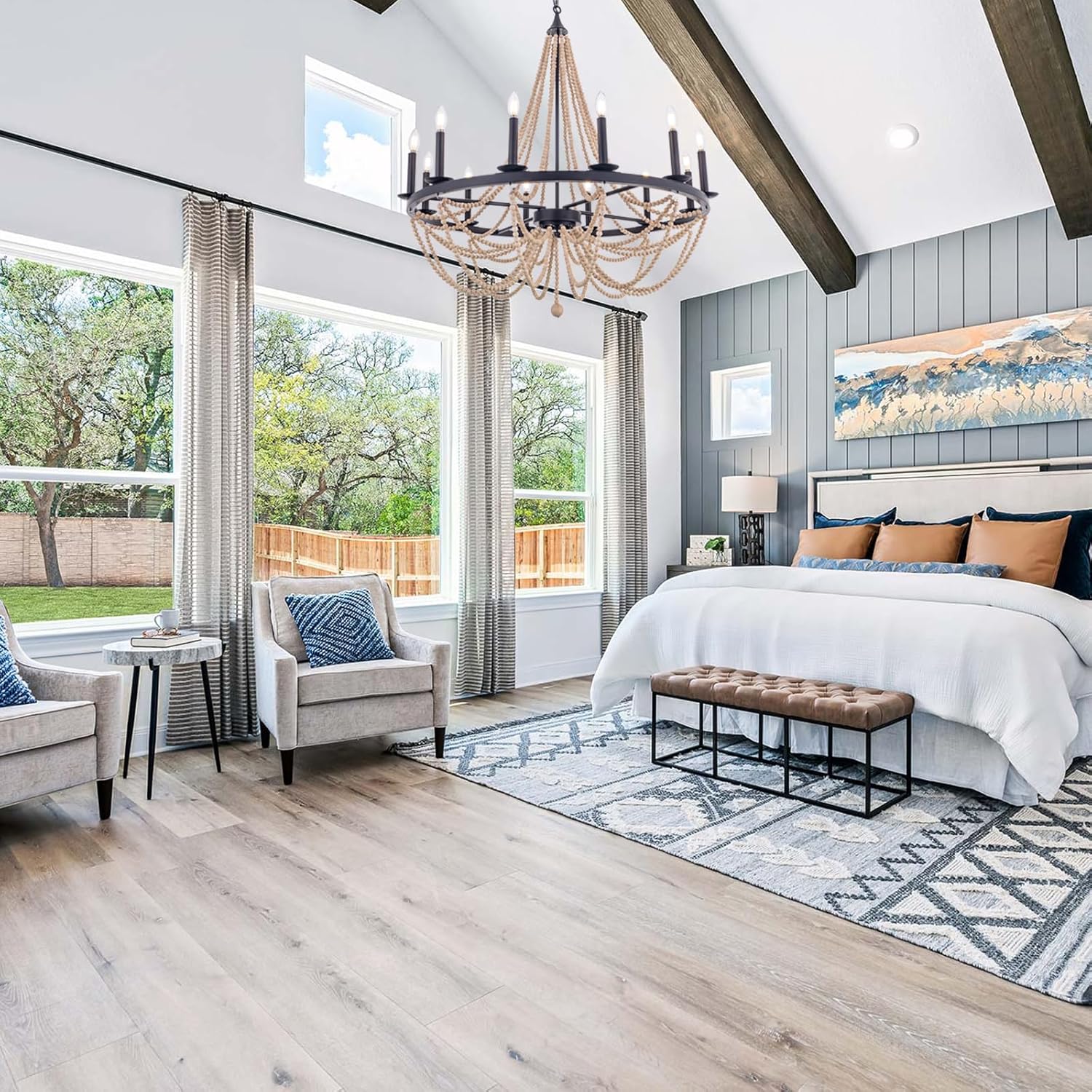 38", 12 Light Black Wagon Wheel Chandelier