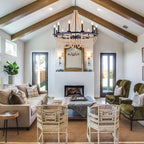 38", 12 Light Black Wagon Wheel Chandelier