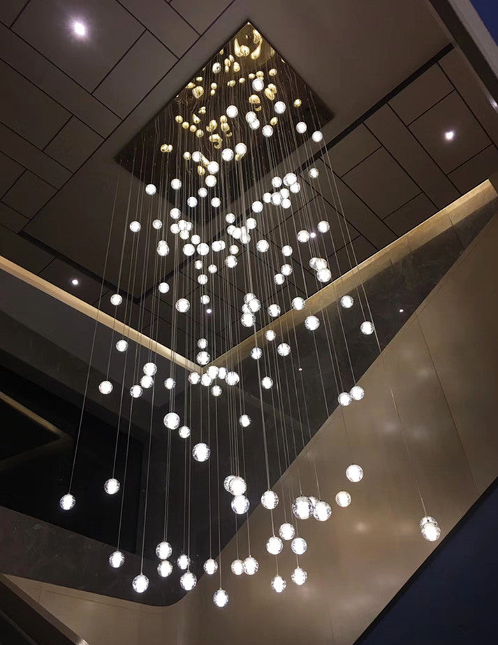 Spiral Multi-Light Crystal Bubble Chandelier For Large & Small House Lobby