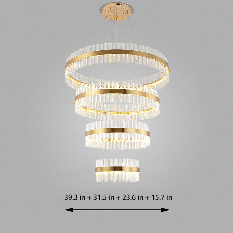Circle Ring Luxury Crystal Flush Mount Ceiling Light Living Room