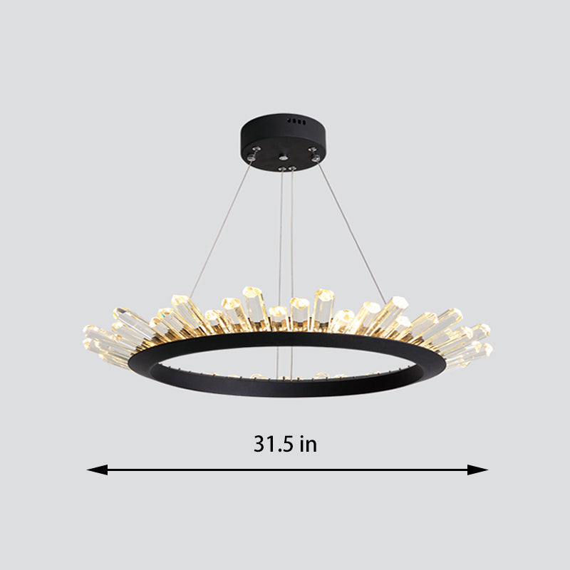 Round Crystal Polygonal Chandelier