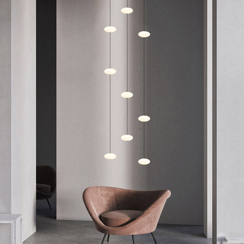 White Bloom Void Chandelier For Double Height