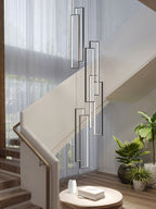 Modern Minimalist Rectangular Led Staircase Chandelier