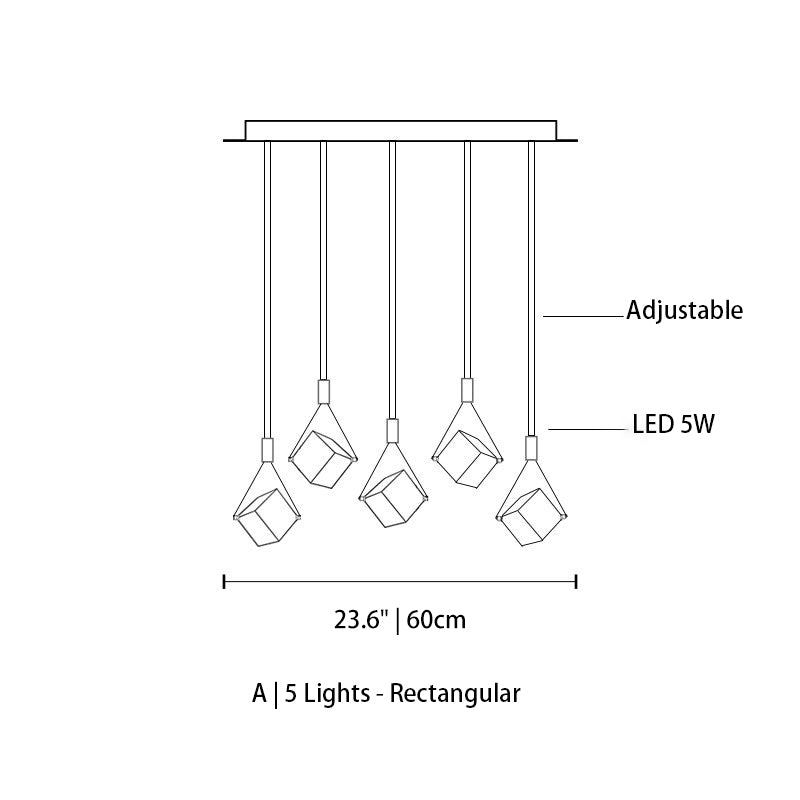 Myth Angel Square Crystal Long Raindrop Foyer Chandelier
