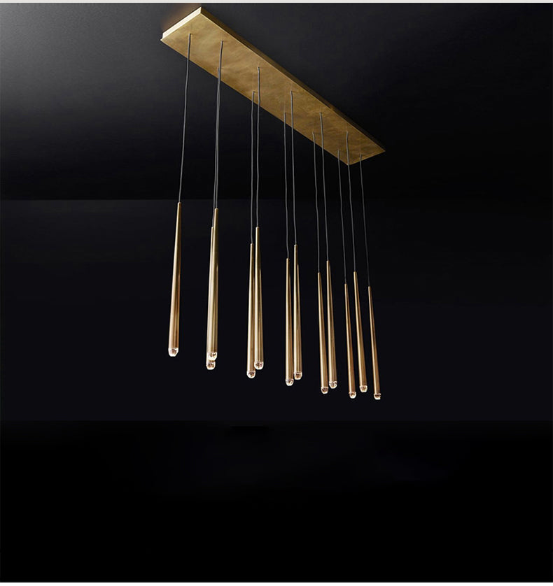 Brass Round Multi-Light Cascading Chandelier for Hallway and Large Entryway