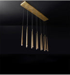 Brass Round Multi-Light Cascading Chandelier for Hallway and Large Entryway