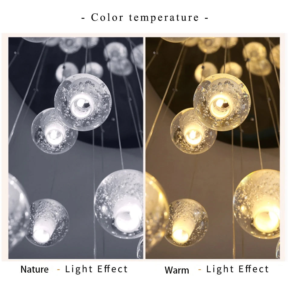 Spiral Multi-Light Crystal Bubble Chandelier For Large & Small House Lobby