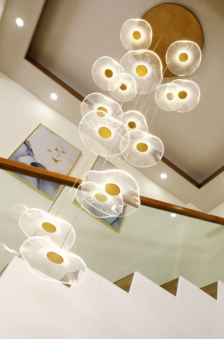 Floating Castle Raindrop LED Daisy Foyer Pendant Light - Grand Interior Decoration