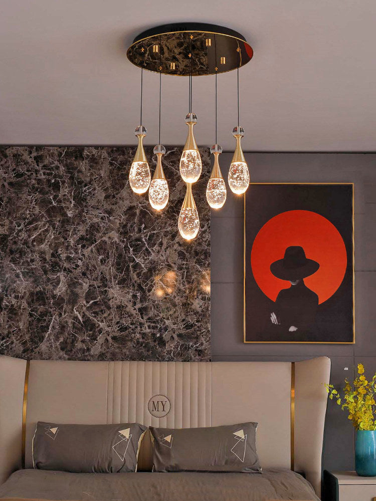 Raindrop Crown Jellyfish Crystal Chandelier for 2 Story Foyer and Hotel Lobby