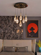 Raindrop Crown Jellyfish Crystal Chandelier for 2 Story Foyer and Hotel Lobby