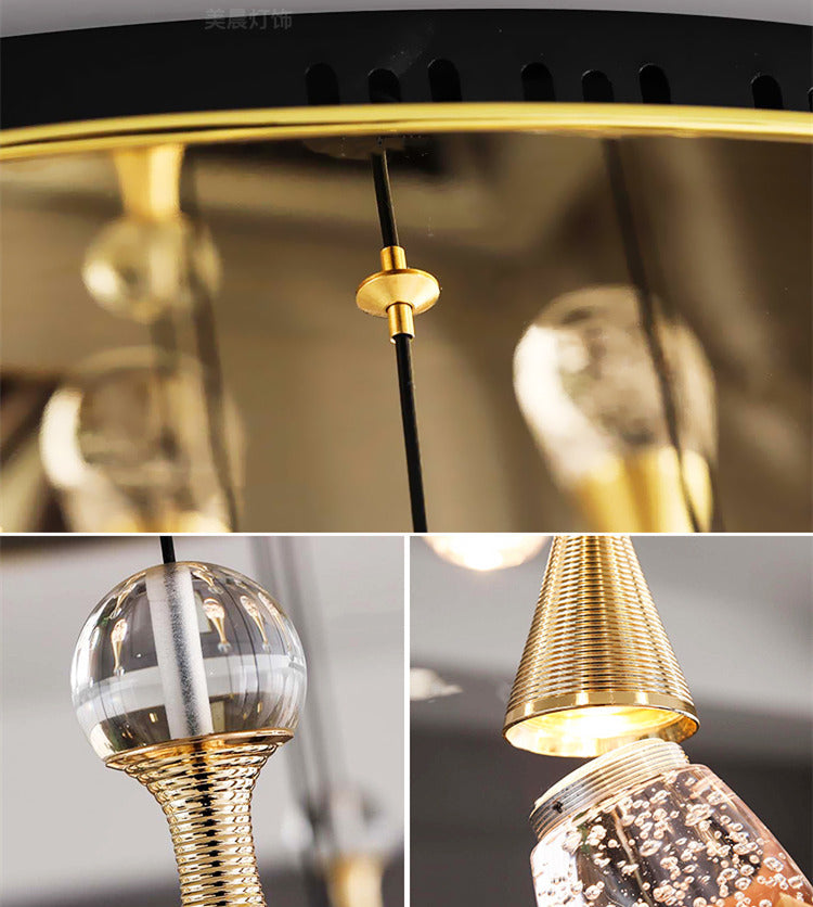 Raindrop Crown Jellyfish Crystal Chandelier for 2 Story Foyer and Hotel Lobby