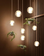 Spiral Multi-Light Crystal Bubble Chandelier For Large & Small House Lobby