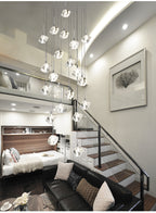 Ice Cube Transparent Crystal Chandelier For High Ceiling And Large Entryway