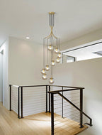 Gold Glass Globes Pendant Lighting in Cognac For Small Entrance And Lobby