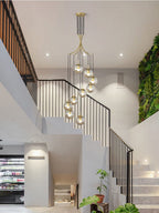 Gold Glass Globes Pendant Lighting in Cognac For Small Entrance And Lobby