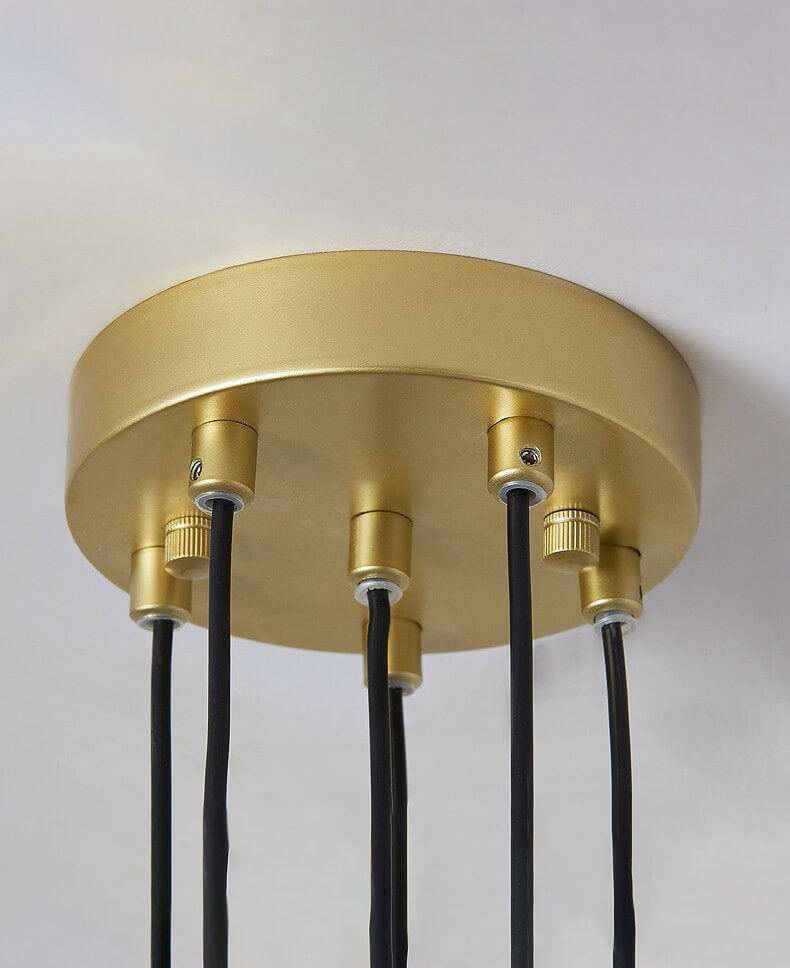 Gold Glass Globes Pendant Lighting in Cognac For Small Entrance And Lobby