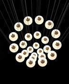 6-Tier Round Raindrop Glass Globe Long Hanging Chandelier - Ceiling Lights