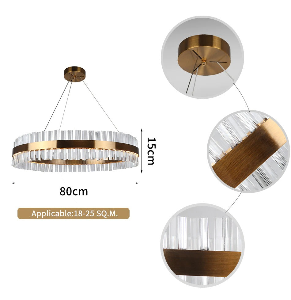 Circle Ring Luxury Crystal Flush Mount Ceiling Light Living Room