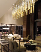 Romantic Long Drop Starlight Cylindrical Chandelier