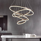 Circle Linear Modern Lighting Fixture for Living Room and High Ceiling Foyer