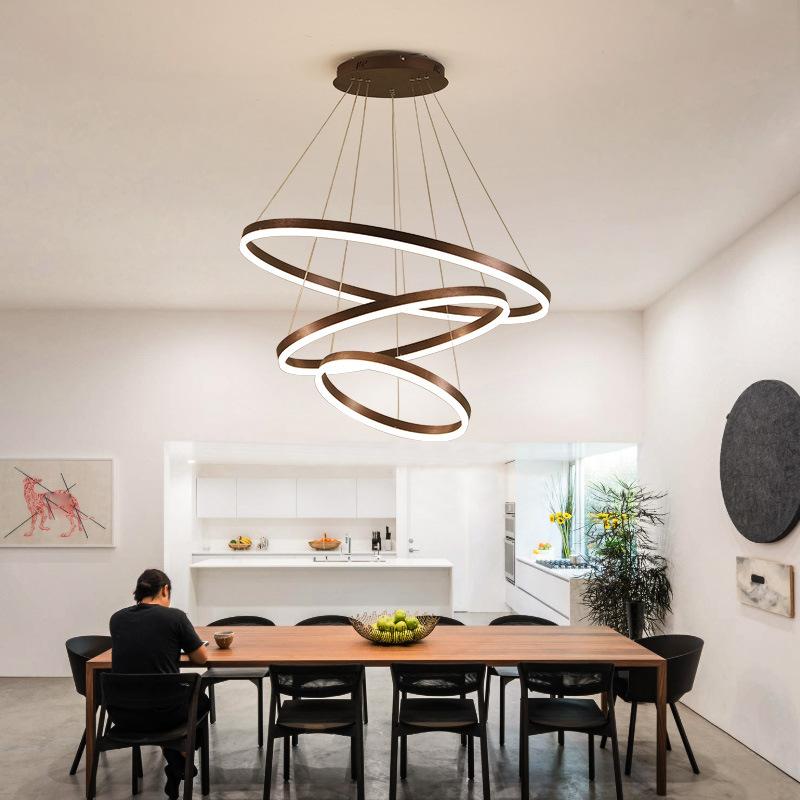 Circle Linear Modern Lighting Fixture for Living Room and High Ceiling Foyer