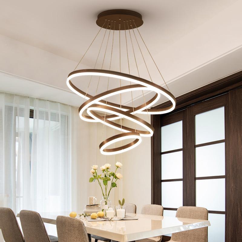 Circle Linear Modern Lighting Fixture for Living Room and High Ceiling Foyer