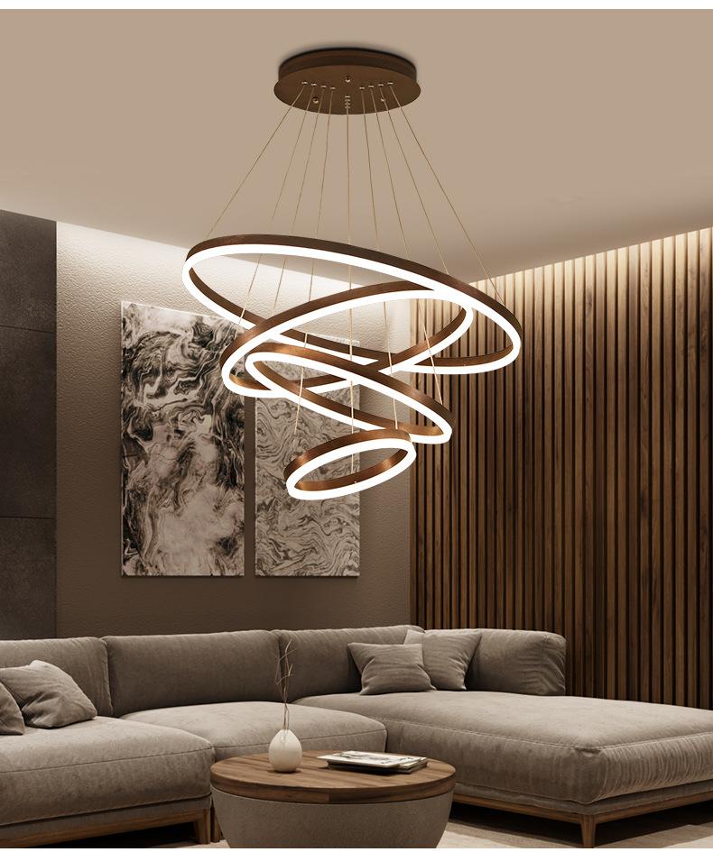 Circle Linear Modern Lighting Fixture for Living Room and High Ceiling Foyer
