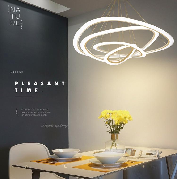 Large LED Multi-Ring Minimalist Chandelier for Modern Livingroom Interior