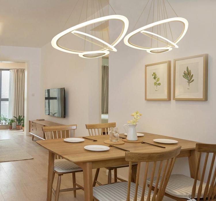 Large LED Multi-Ring Minimalist Chandelier for Modern Livingroom Interior