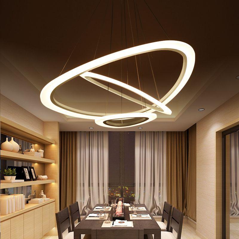 Large LED Multi-Ring Minimalist Chandelier for Modern Livingroom Interior