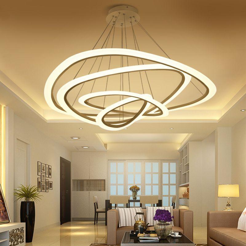 Large LED Multi-Ring Minimalist Chandelier for Modern Livingroom Interior