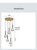 Modern Glass Bubble Chandelier Light For Spiral Staircase And Split-Level Home