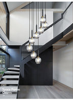 Modern Glass Bubble Chandelier Light For Spiral Staircase And Split-Level Home