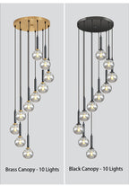 Modern Glass Bubble Chandelier Light For Spiral Staircase And Split-Level Home
