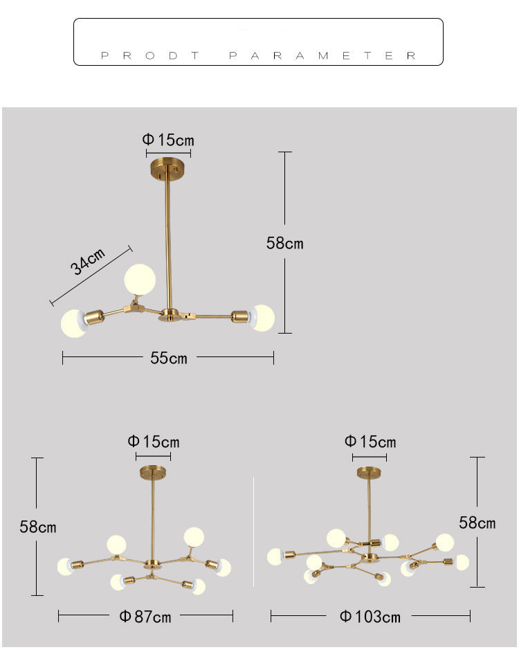 Modern Rotatable Sputnik Chandelier